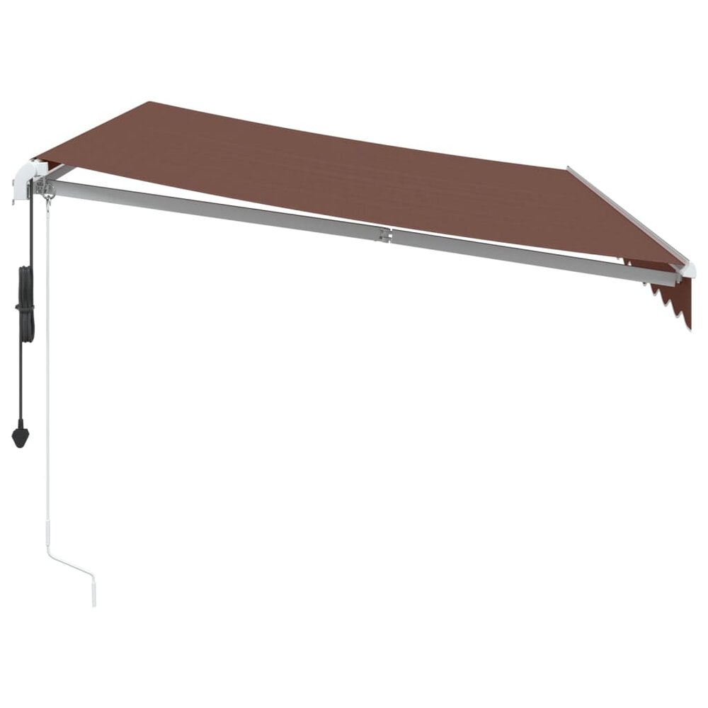 Luifel automatisch uittrekbaar met LED 350x250 cm bruin