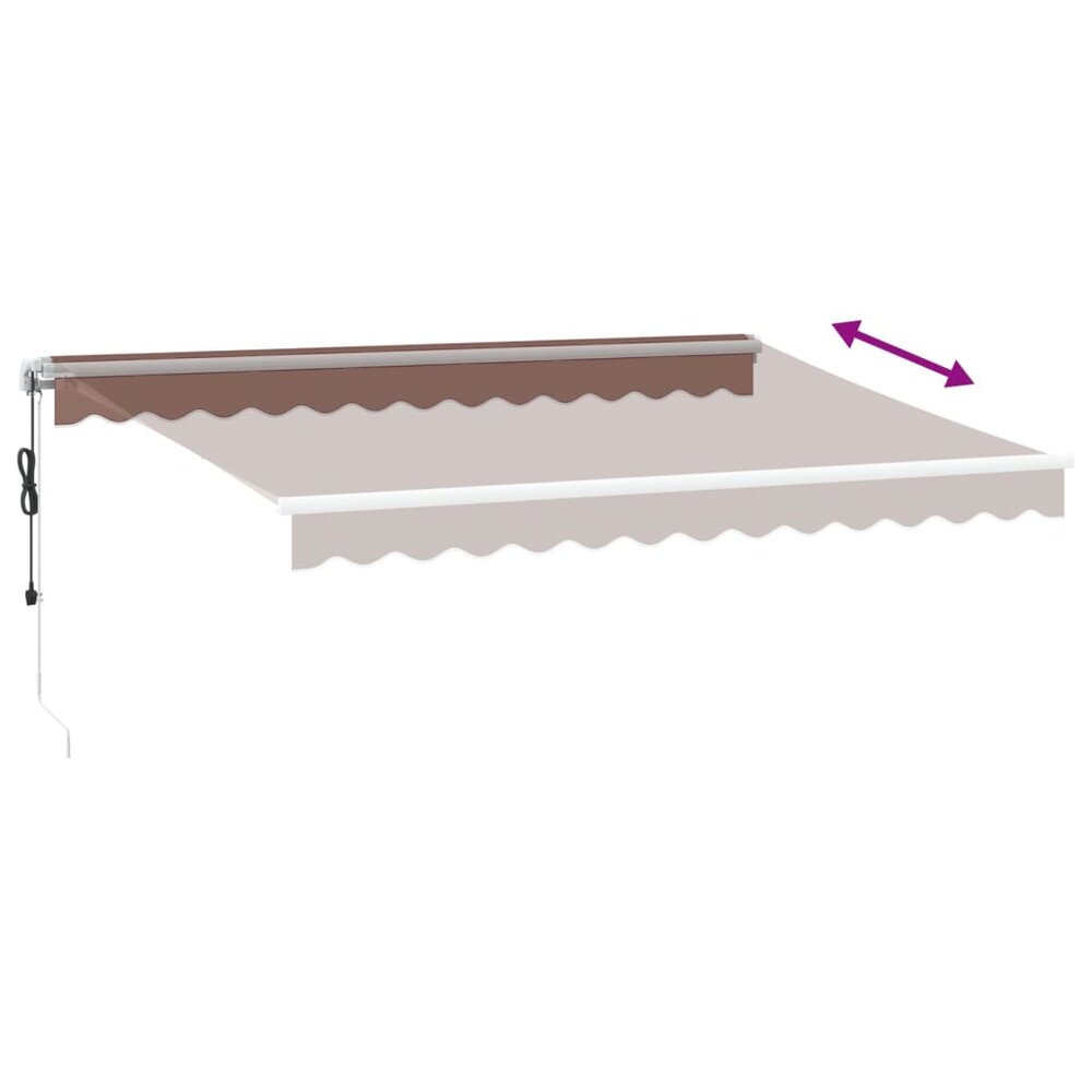 Luifel automatisch uittrekbaar met LED 350x250 cm bruin