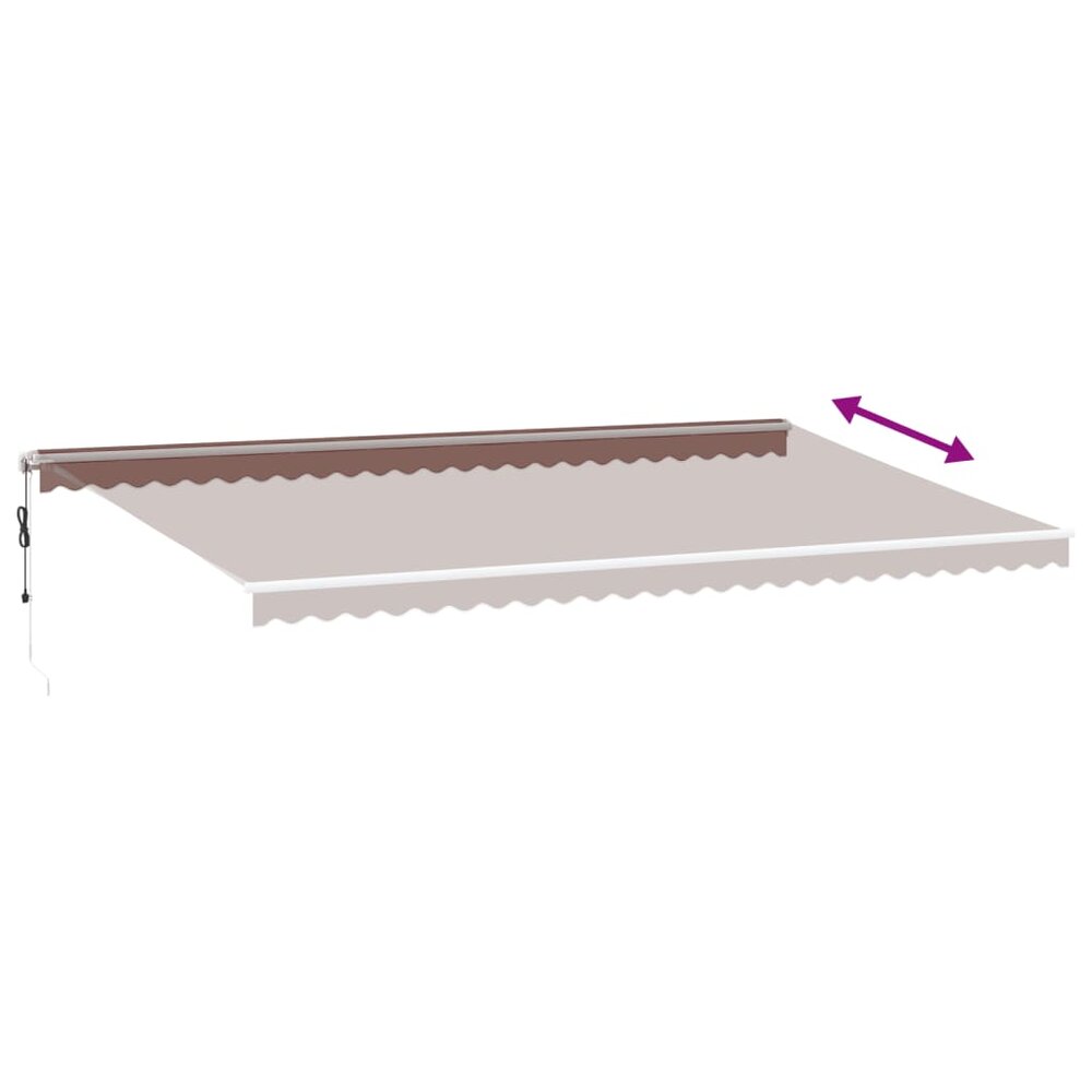 Luifel automatisch uittrekbaar met LED 600x300 cm bruin