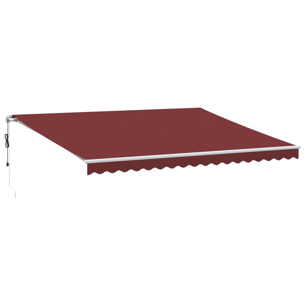 Luifel automatisch uittrekbaar met LED 450x350 cm bordeauxrood