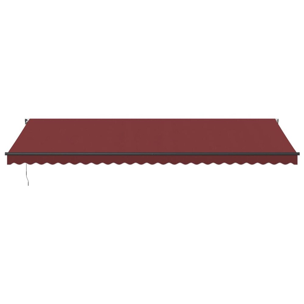 Luifel handmatig uittrekbaar met LED&#039;s 600x350 cm bordeauxrood