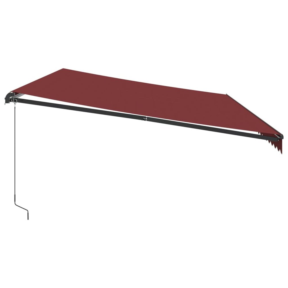 Luifel handmatig uittrekbaar met LED&#039;s 600x350 cm bordeauxrood