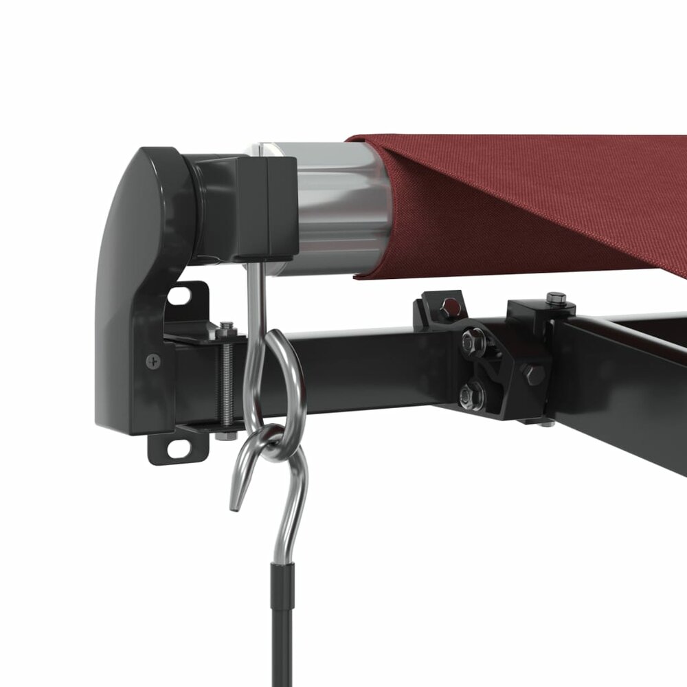 Luifel handmatig uittrekbaar met LED&#039;s 600x350 cm bordeauxrood