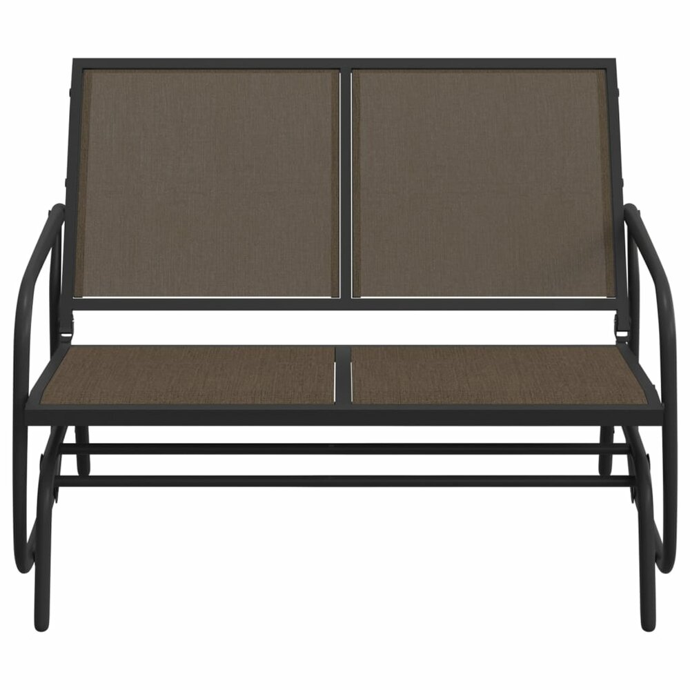 Schuifbank tuin 120,5x76x86,5 cm textielfolie en staal bruin