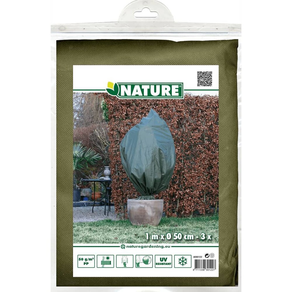 Wintervliesdoekhoezen 3 st 50 g/m&sup2; 100x50 cm groen