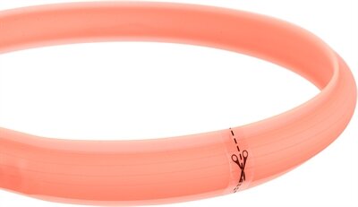 Trixie Lichtgevende Halsband Hond Flash Usb Silicone Koraal L-XL 70 CM 3 MM 2 ST