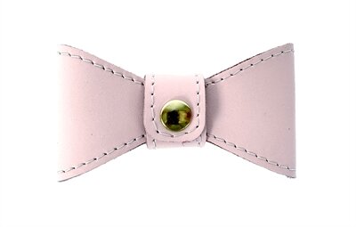 Sazzz Vlinderstrik Glamper Classic Leer Lichtroze L VOOR HALSBAND 3 CM