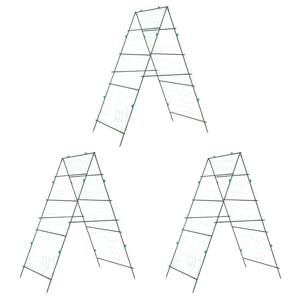 Plantenklimrekken 3 st A-frame staal