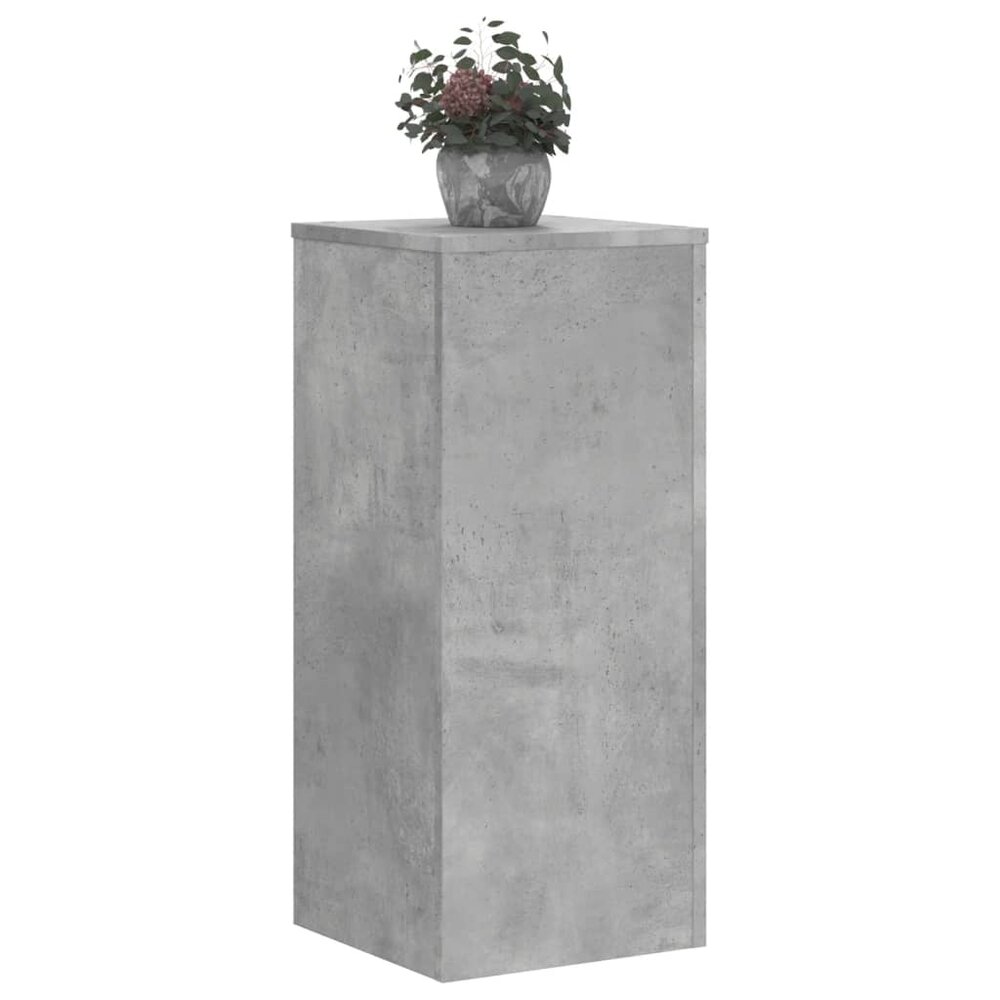 Plantenstandaards 2 st 30x30x70 cm bewerkt hout betongrijs