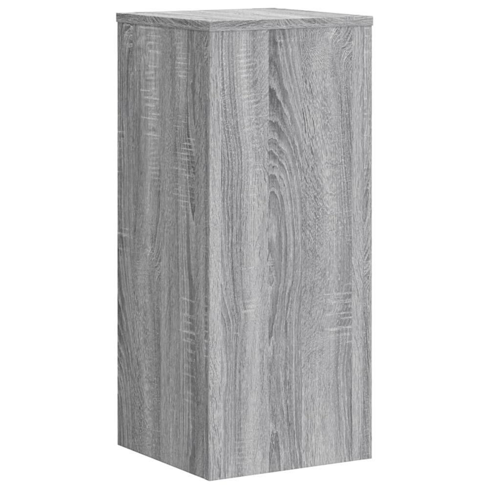 Plantenstandaards 2 st 30x30x70 cm bewerkt hout grijs sonoma