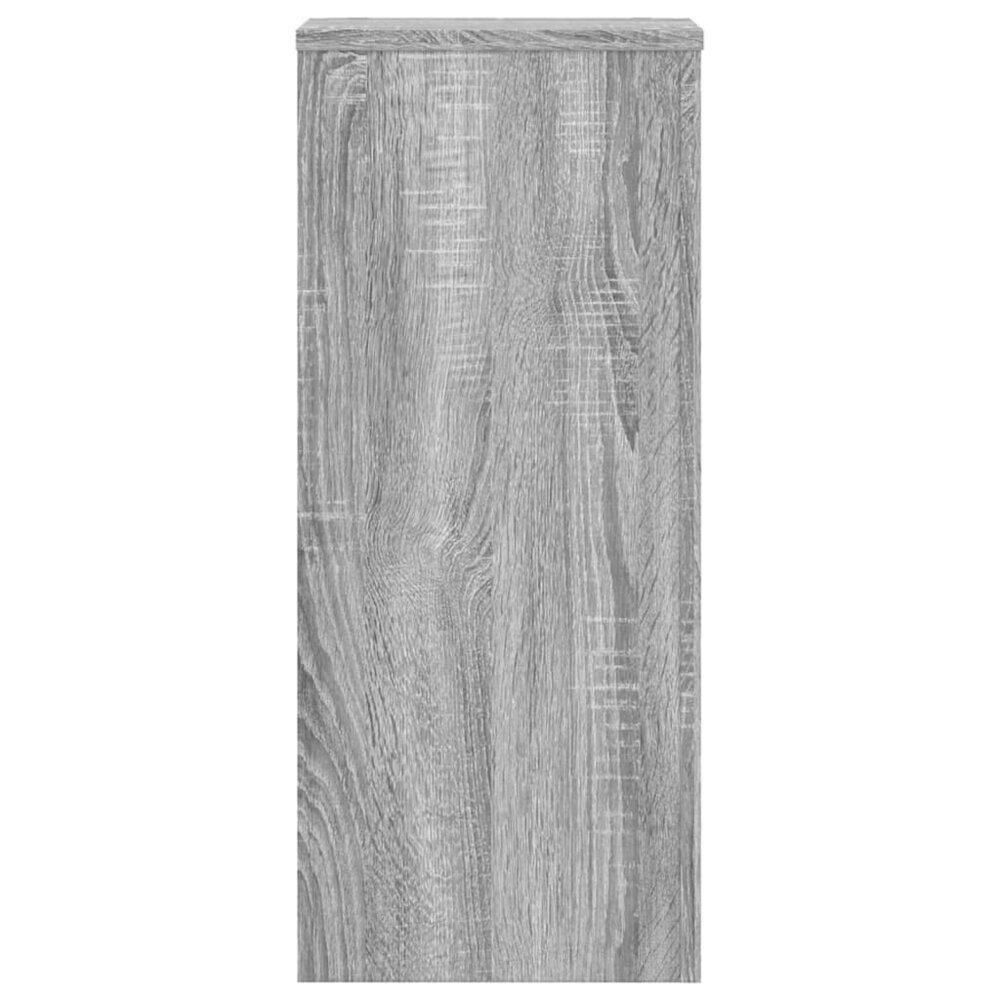 Plantenstandaards 2 st 30x30x70 cm bewerkt hout grijs sonoma