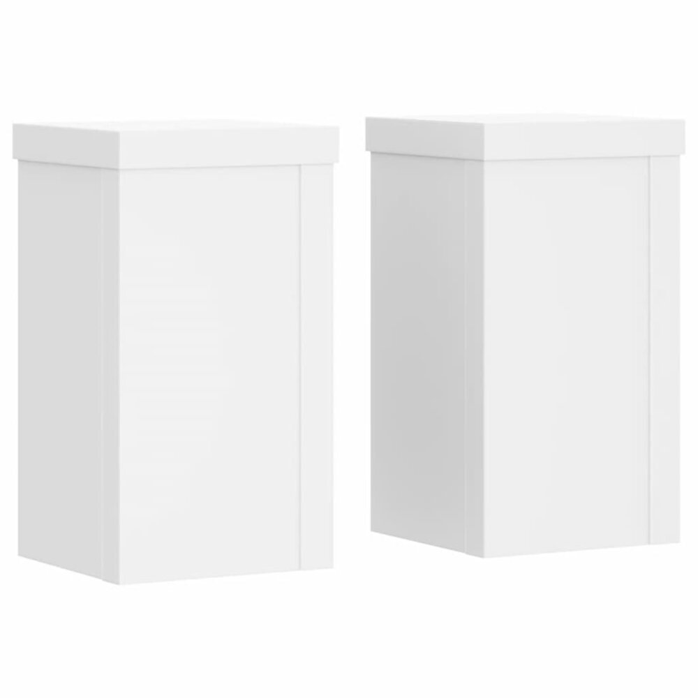 Plantenstandaards 2 st 10x10x18 cm bewerkt hout wit