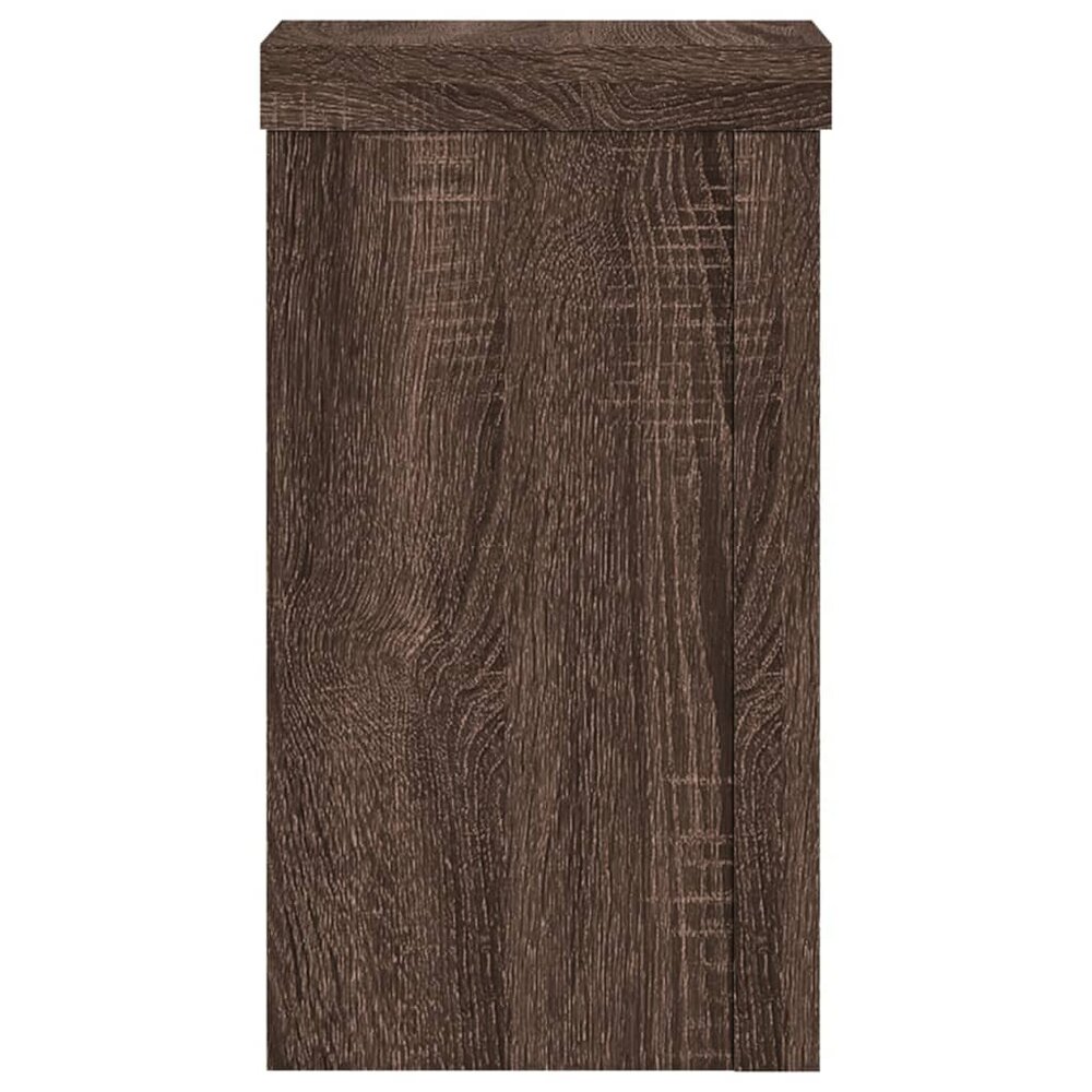 Plantenstandaards 2 st 10x10x18 cm bewerkt hout bruin eiken