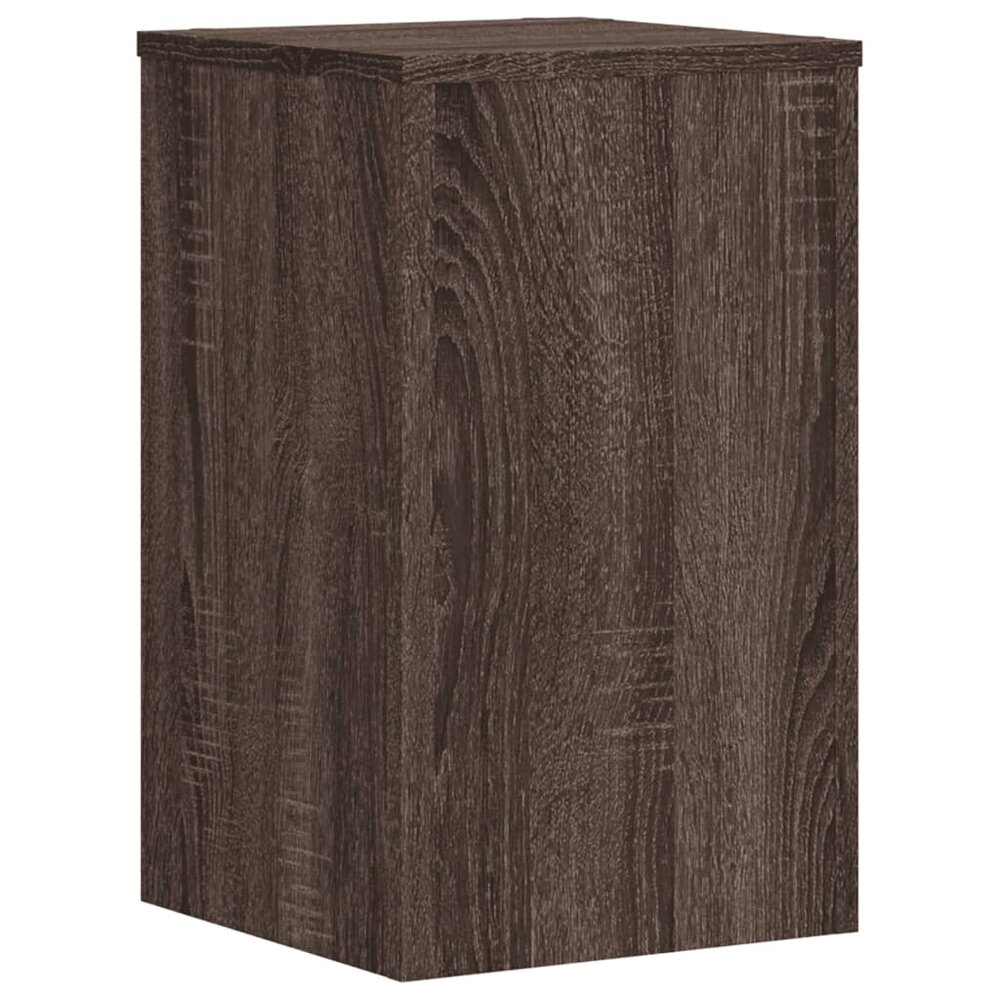 Plantenstandaards 2 st 30x30x50 cm bewerkt hout bruin eiken