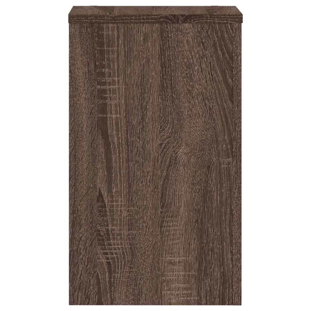 Plantenstandaards 2 st 30x30x50 cm bewerkt hout bruin eiken
