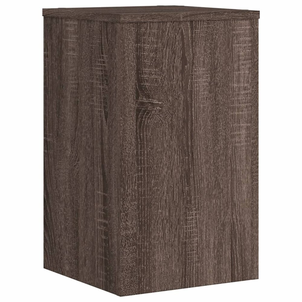 Plantenstandaards 2 st 30x30x50 cm bewerkt hout bruin eiken