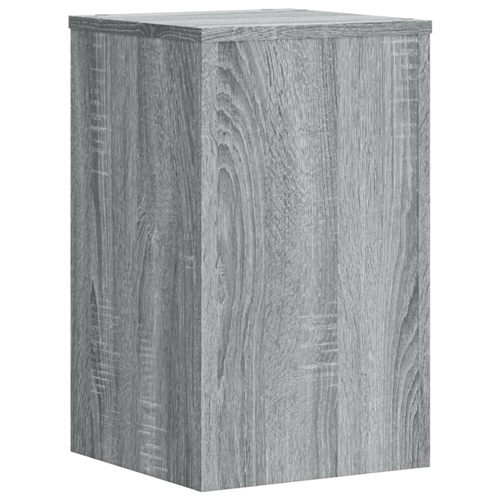Plantenstandaards 2 st 30x30x50 cm bewerkt hout grijs sonoma