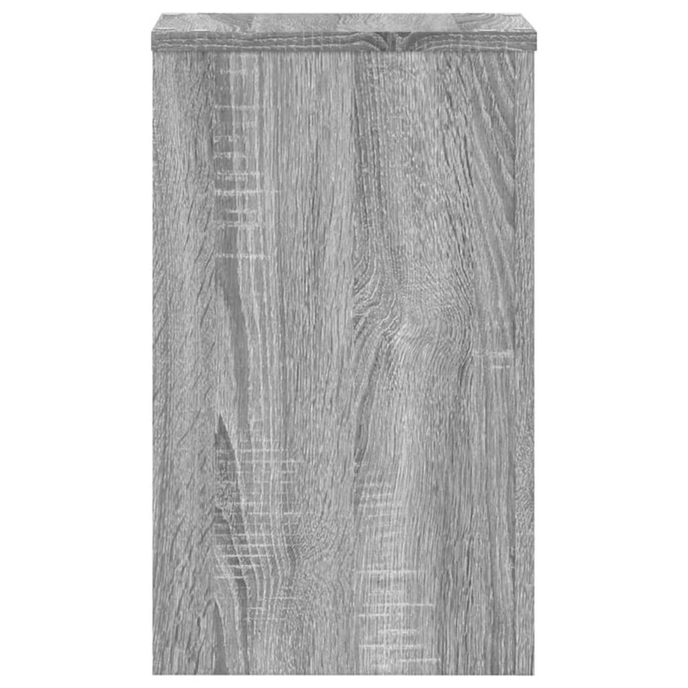 Plantenstandaards 2 st 30x30x50 cm bewerkt hout grijs sonoma