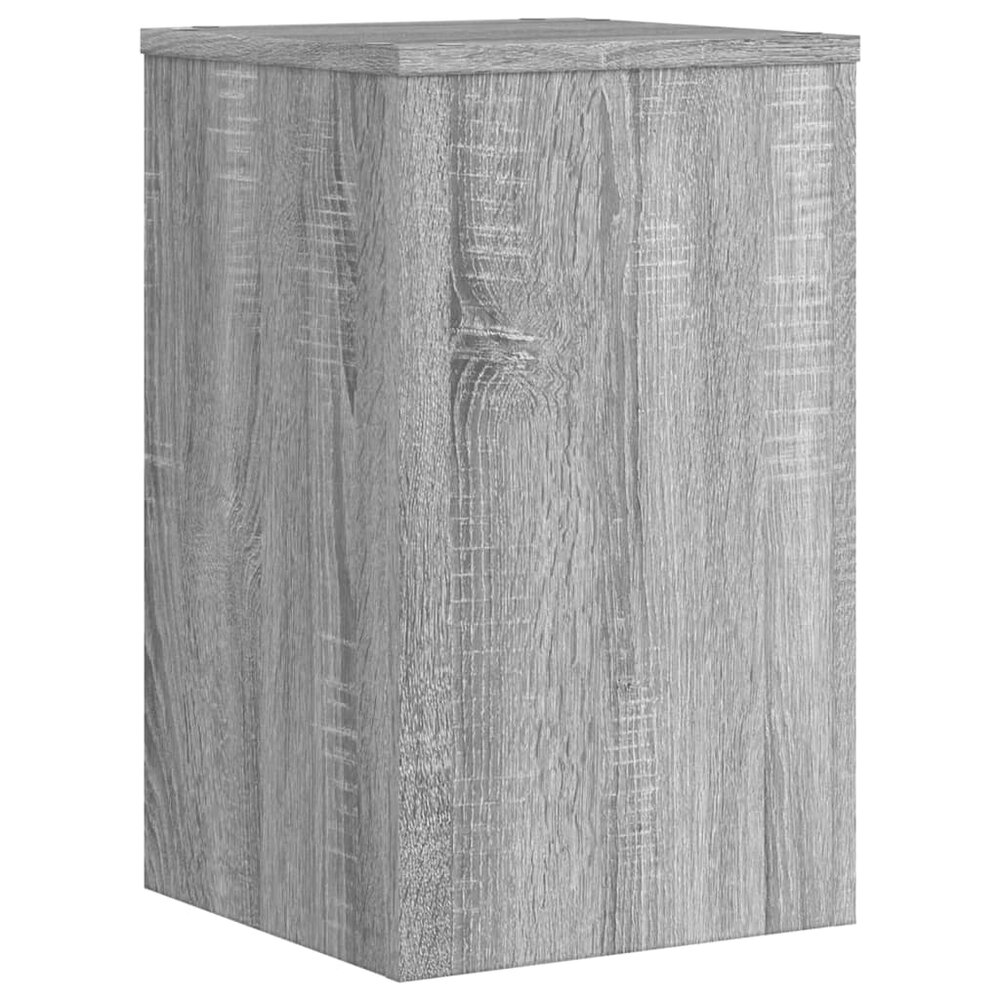 Plantenstandaards 2 st 30x30x50 cm bewerkt hout grijs sonoma