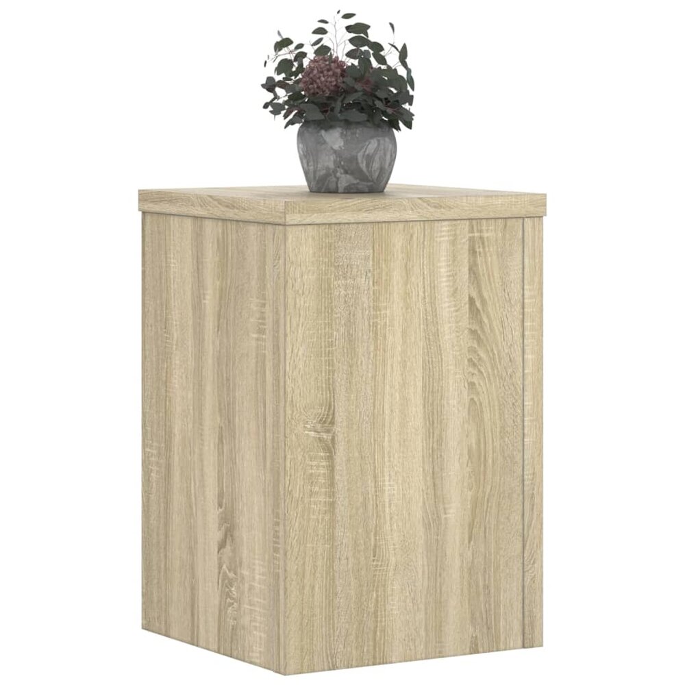 Plantenstandaards 2 st 25x25x35 cm bewerkt hout sonoma eiken
