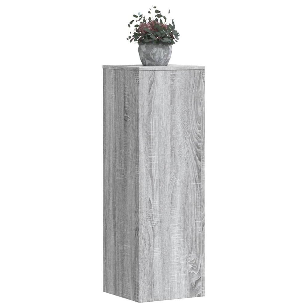 Plantenstandaard 33x33x100 cm bewerkt hout grijs sonoma eiken