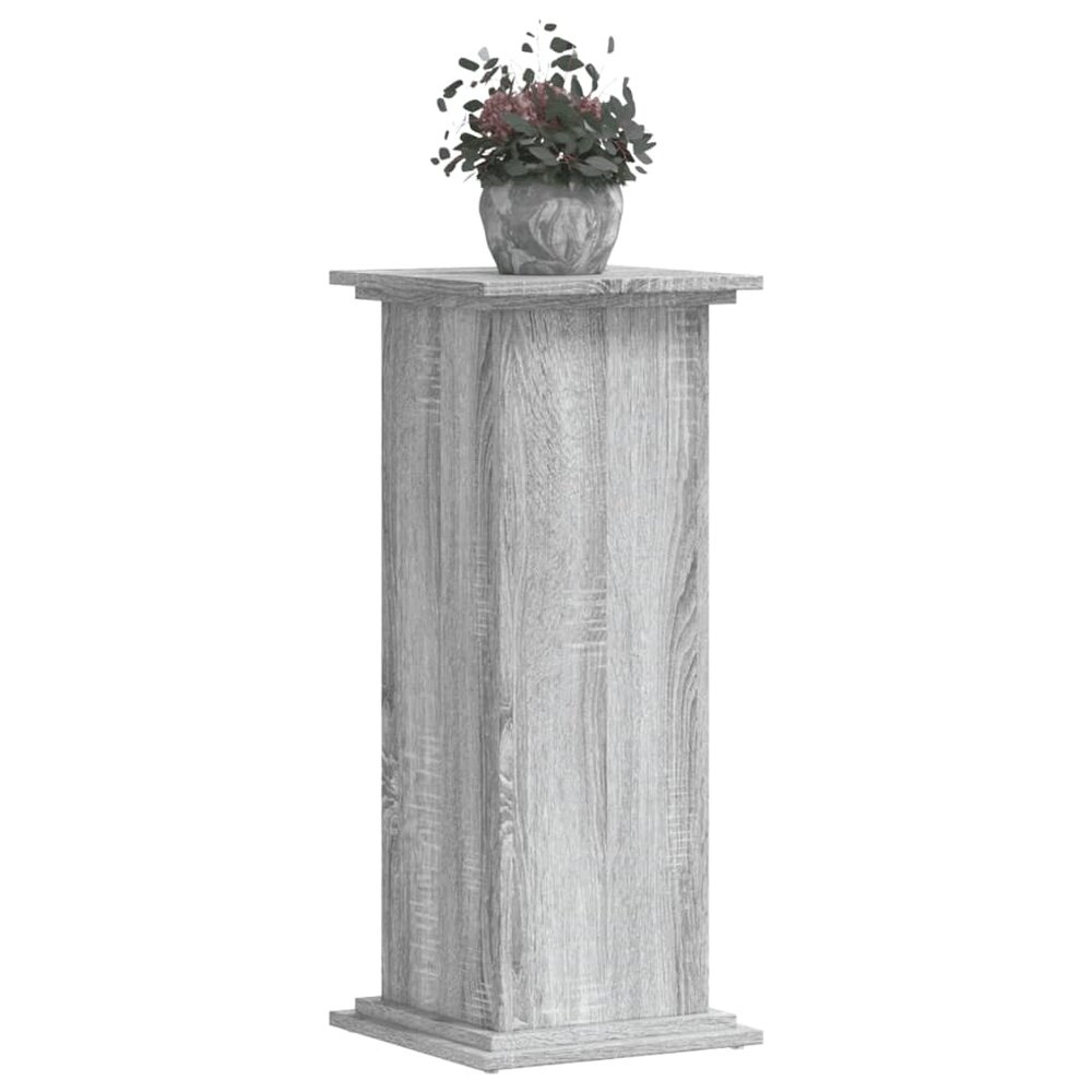 Plantenstandaard 33x33x80 cm bewerkt hout grijs sonoma eiken