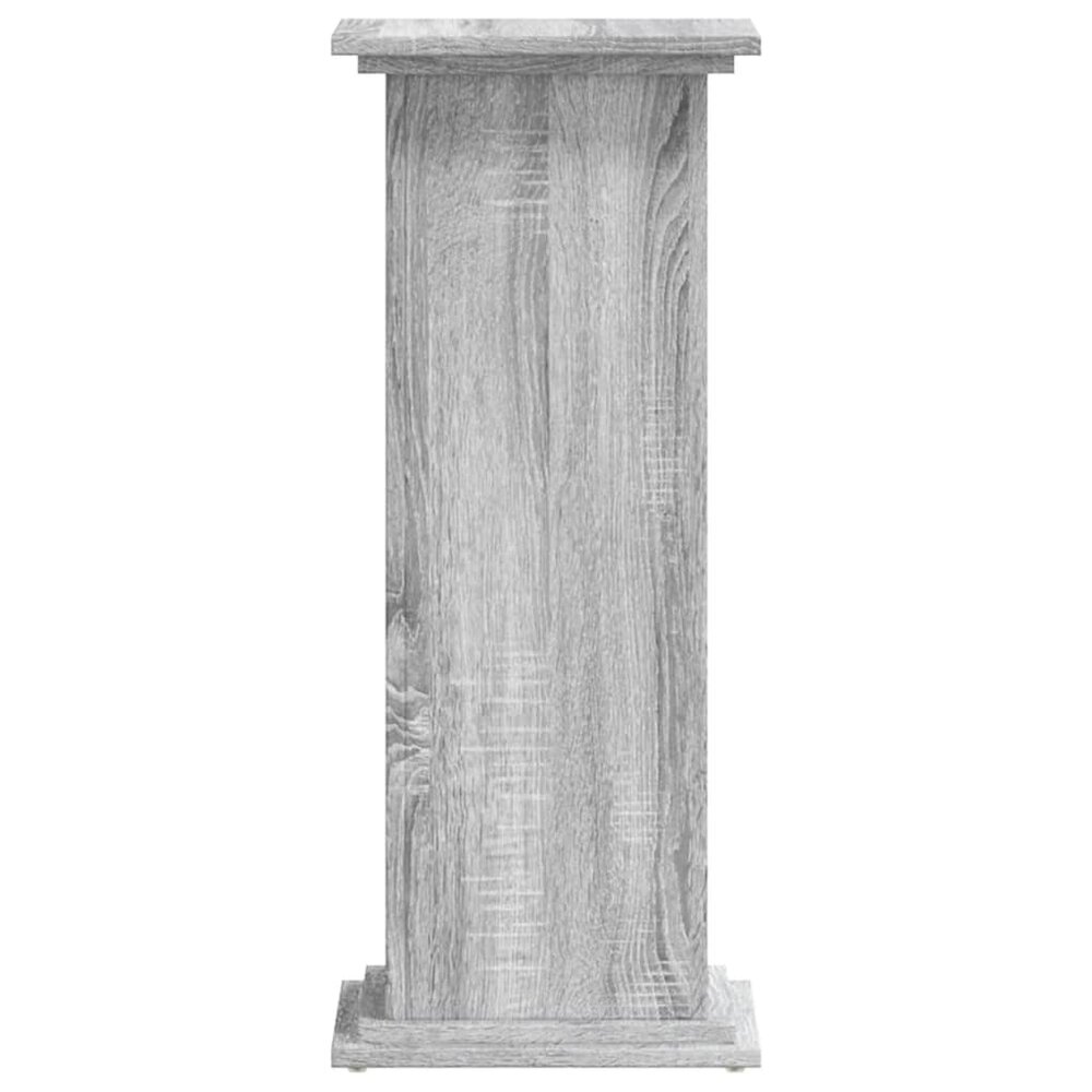 Plantenstandaard 33x33x80 cm bewerkt hout grijs sonoma eiken