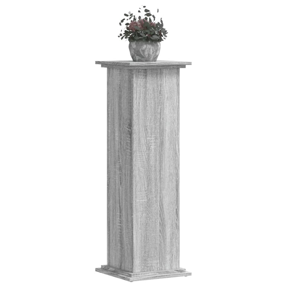 Plantenstandaard 33x33x100 cm bewerkt hout grijs sonoma eiken
