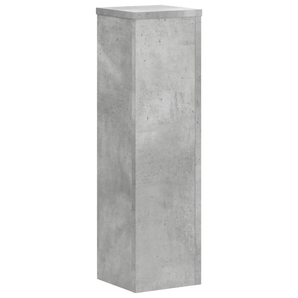 Plantenstandaards 2 st 17x17x60 cm bewerkt hout betongrijs
