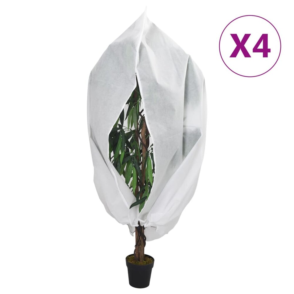 Plantenhoezen met ritssluiting 4 st 70 g/m&sup2; 2,36x2 m