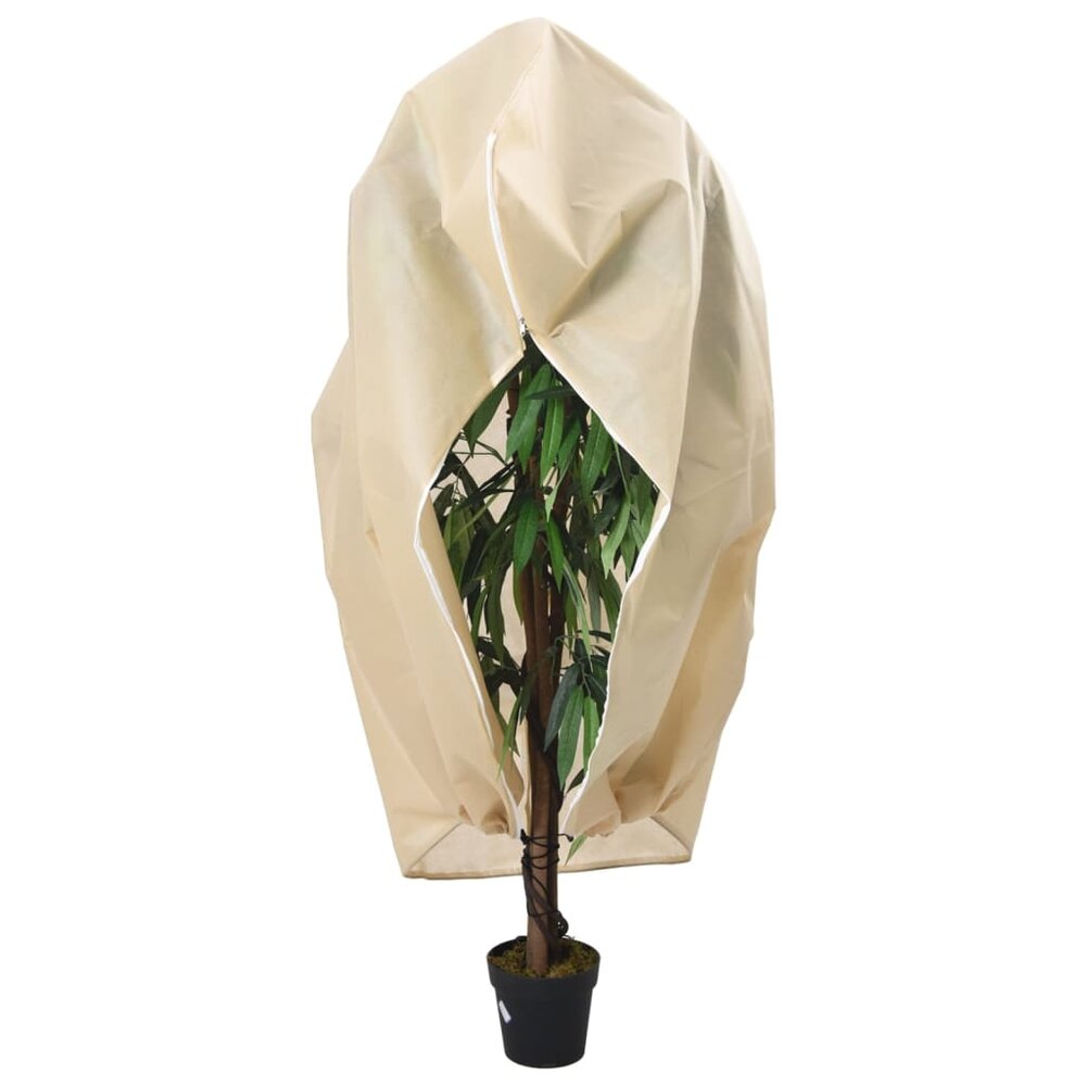 Plantenhoezen met ritssluiting 4 st 70 g/m&sup2; 1x1,55 m