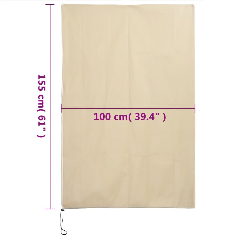 Plantenhoezen met ritssluiting 4 st 70 g/m&sup2; 1x1,55 m