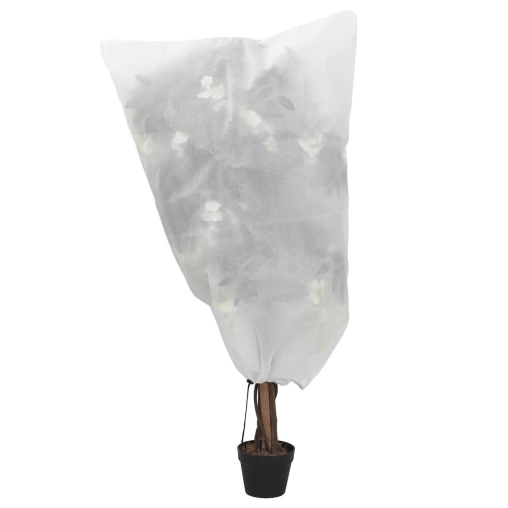 Plantenhoezen met trekkoord 8 st 70 g/m&sup2; 0,8x1 m