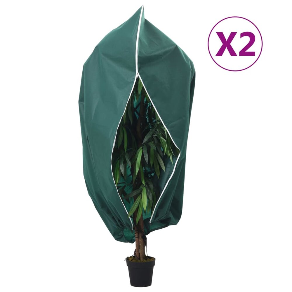 Plantenhoezen met ritssluiting 2 st 70 g/m&sup2; 3,93x3,5 m