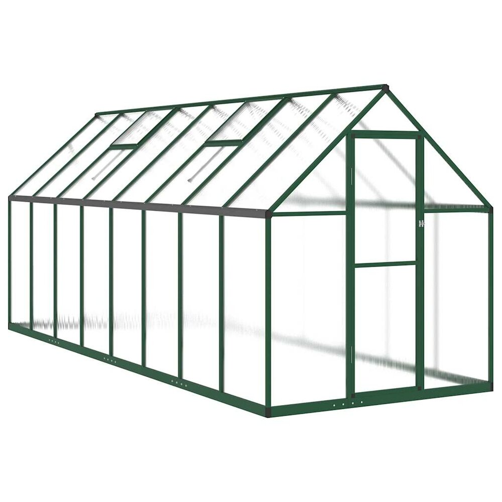 Tuinkas met basisframe 445x169x195 cm aluminium groen