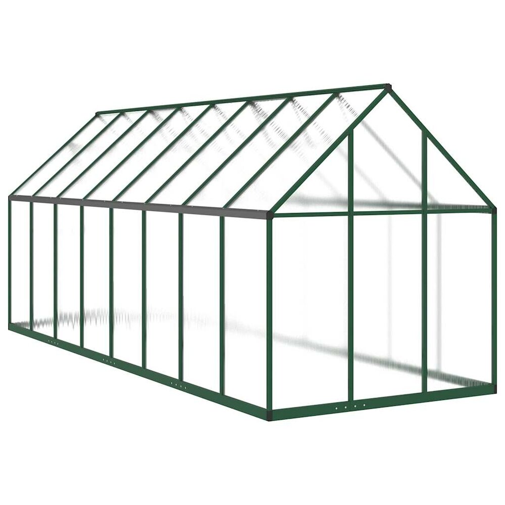 Tuinkas met basisframe 445x169x195 cm aluminium groen