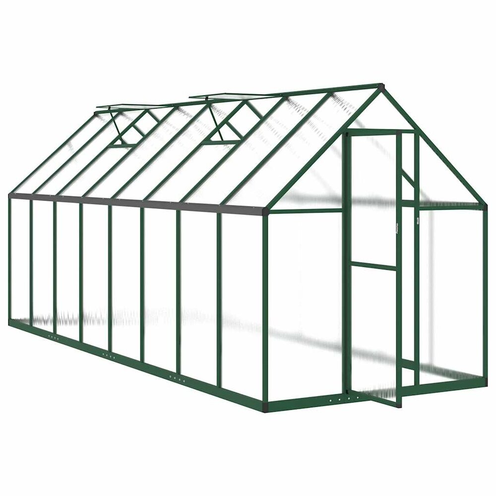 Tuinkas met basisframe 445x169x195 cm aluminium groen