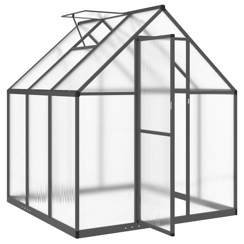 Tuinkas met basisframe 169x169x195 cm aluminium antracietkleur