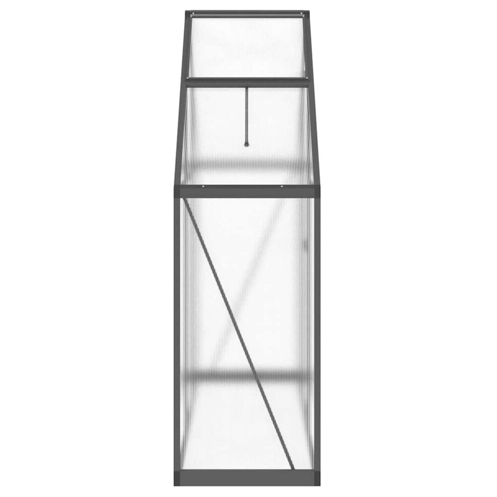 Tuinkas met basisframe 169x58x195 cm aluminium antracietkleurig