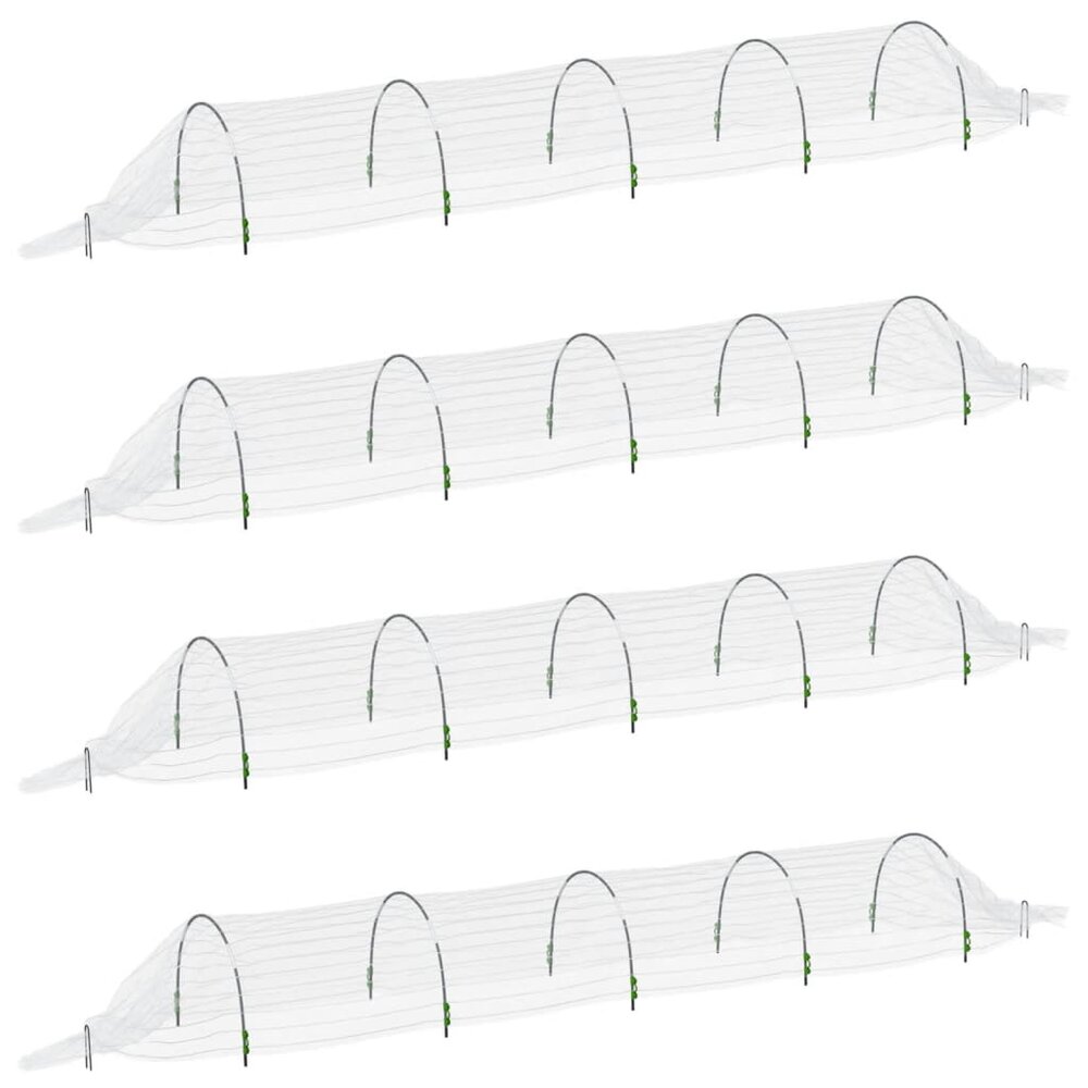 Kweektunnels 4 st 1,5x5 m glasvezel en polypropeen