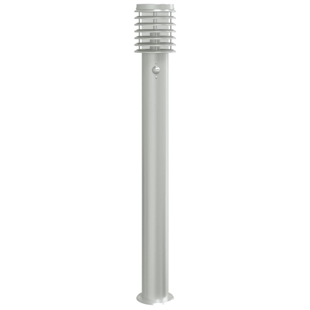Vloerlamp voor buiten met sensor 110 cm roestvrijstaal zilver