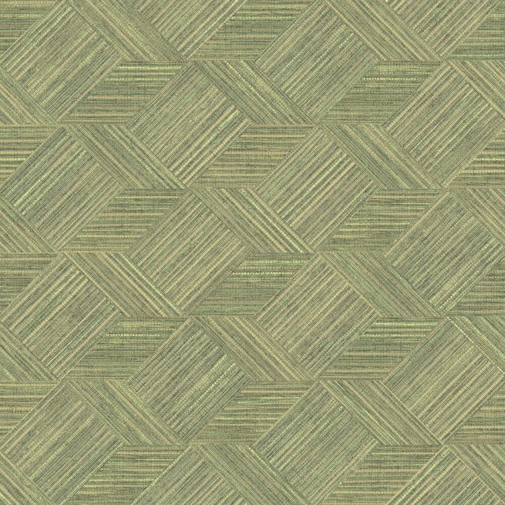 Behang Evergreen Wicker Natural groen