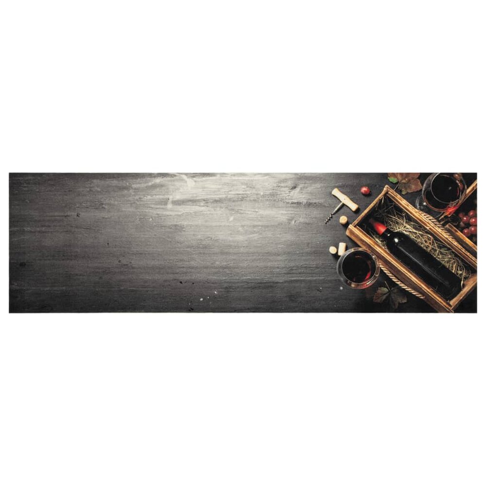 Keukenmat wasbaar wijnflesprint 45x150 cm fluweel