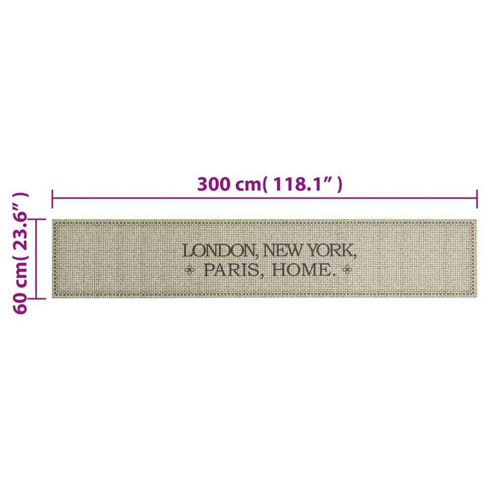 Keukenmat wasbaar Home-tekst 60x300 cm fluweel