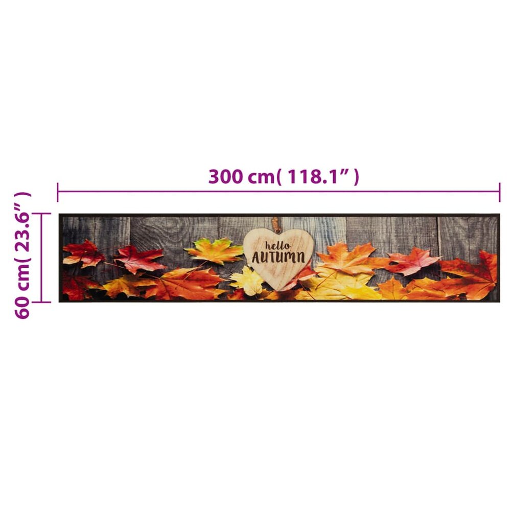 Keukenmat wasbaar herfstprint 60x300 cm fluweel