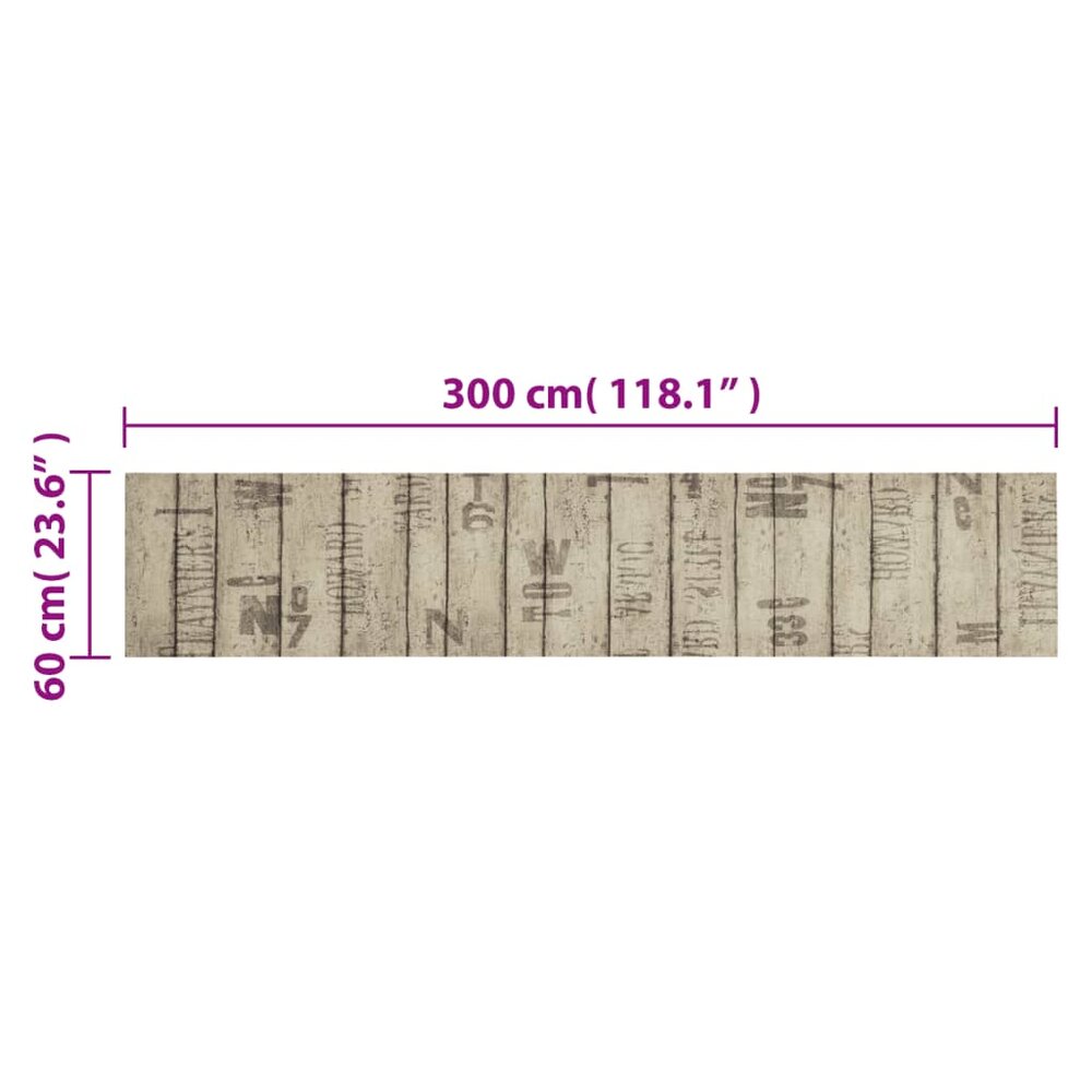 Keukenmat wasbaar hekprint 60x300 cm fluweel