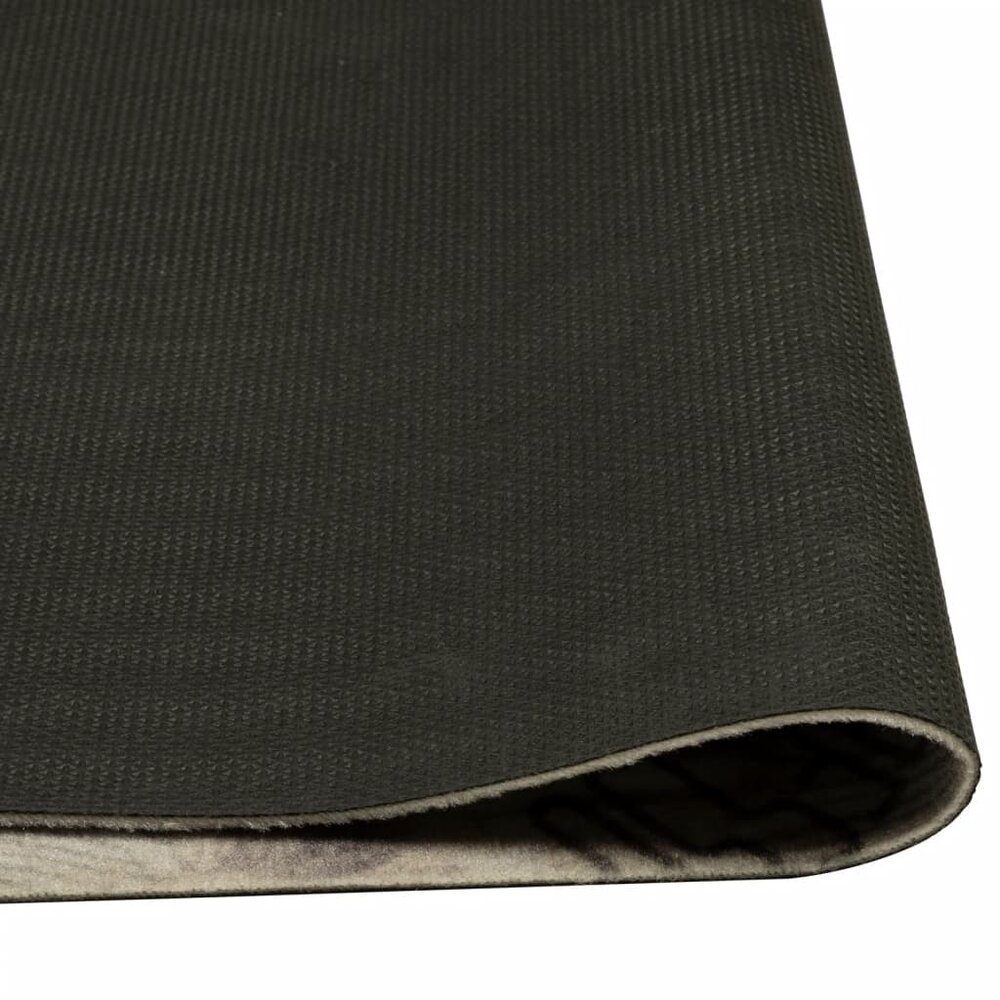 Keukenmat wasbaar koffieprint 60x180 cm fluweel grijs