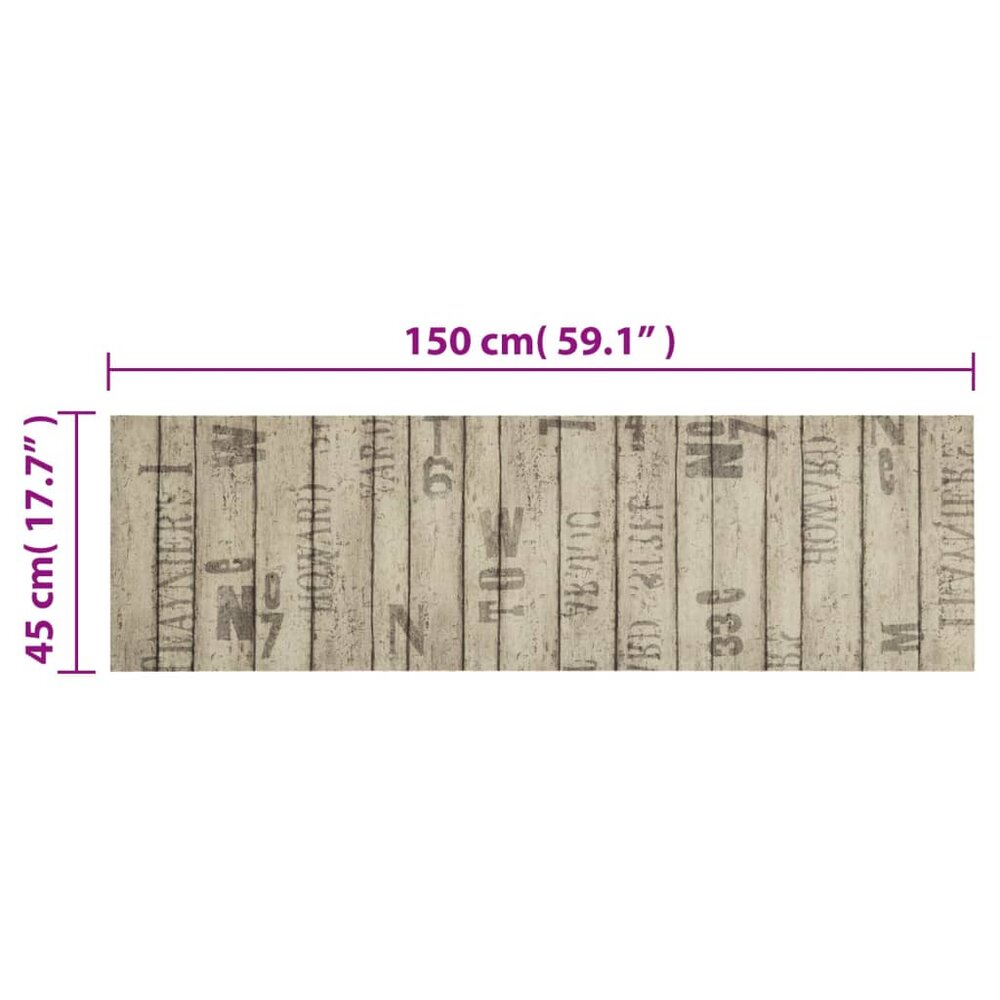 Keukenmat wasbaar hekprint 45x150 cm fluweel