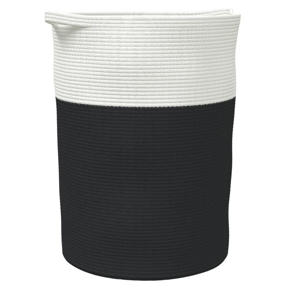 Opbergmand &Oslash; 49x65 cm katoen zwart en wit