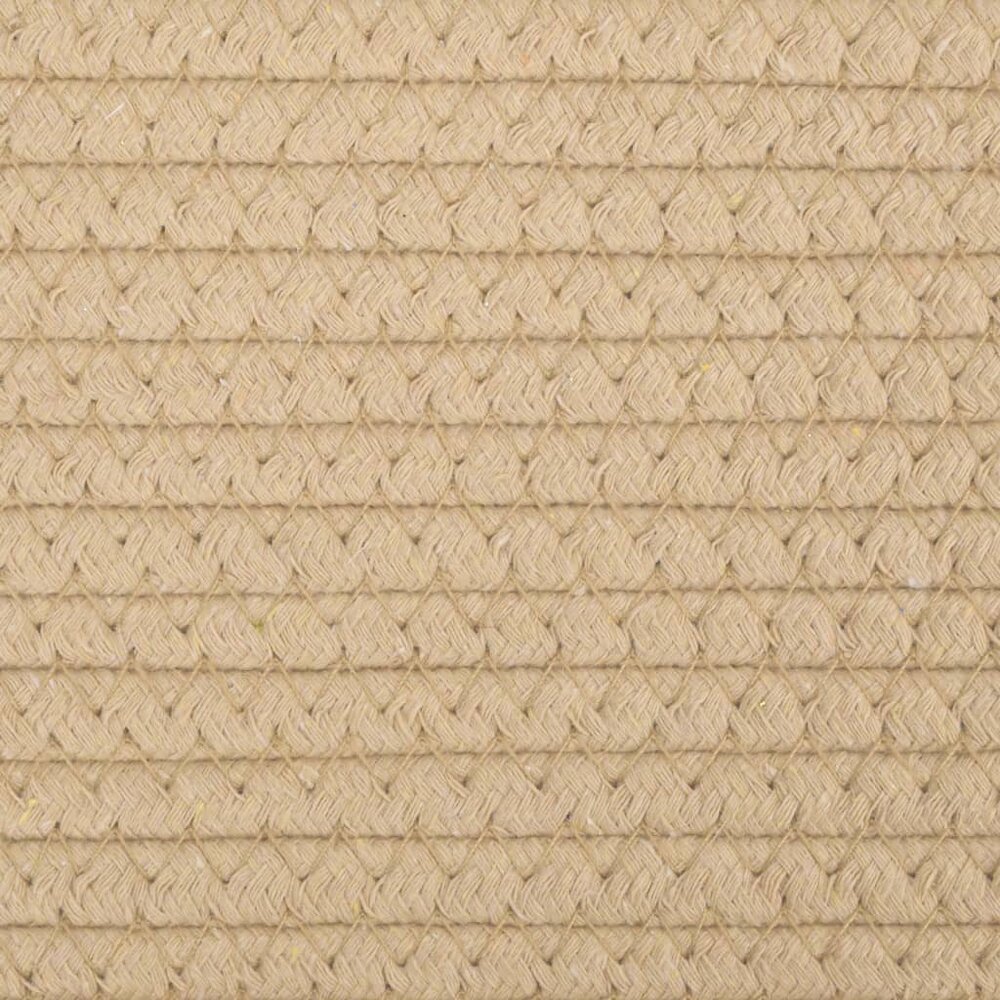 Opbergmand &Oslash; 38x46 cm katoen beige en wit